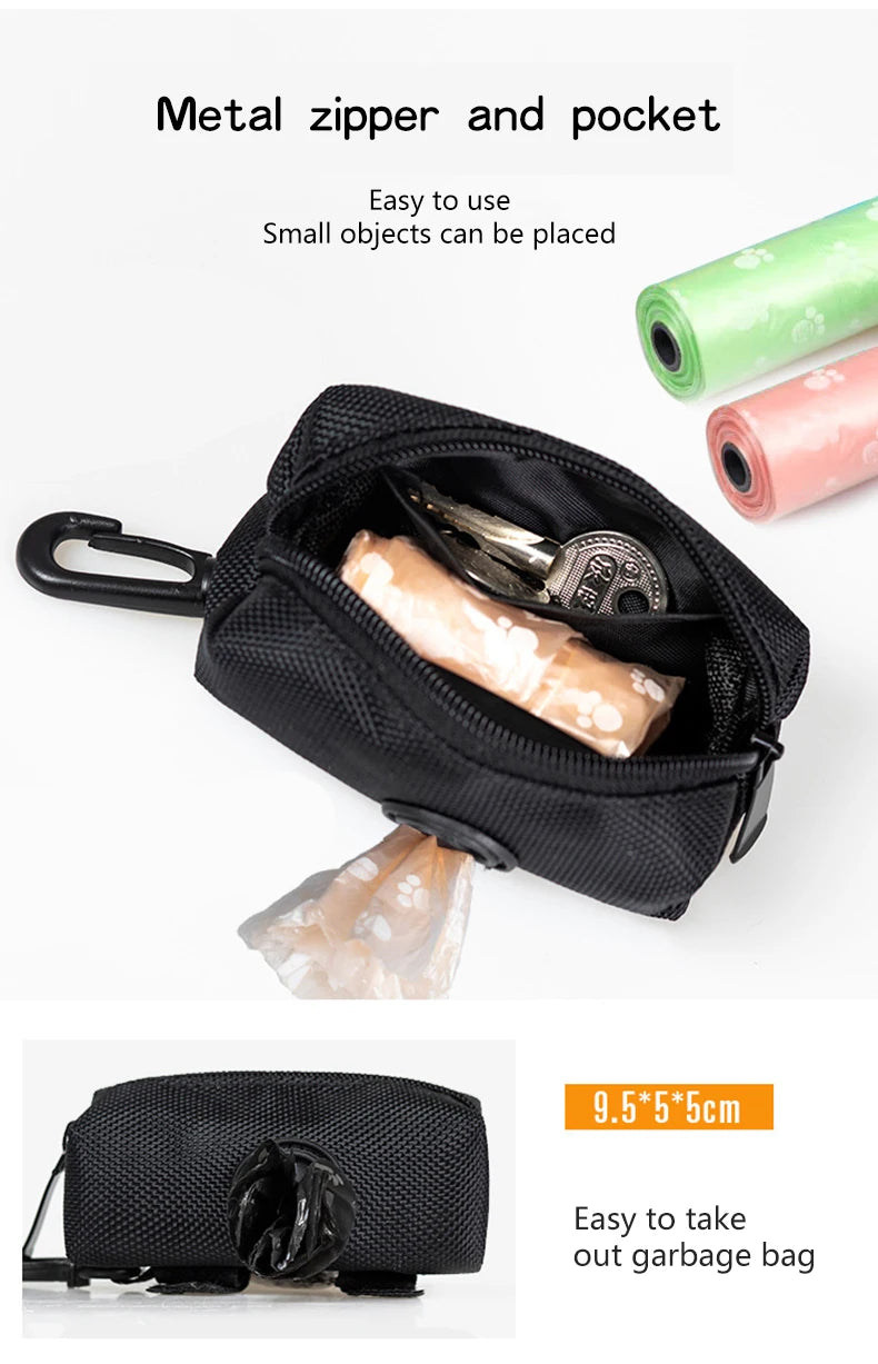 Adjustable Pet Dog Poop Bag Holder - Convenient Leash Attachment for Easy Waste Disposal on the Go!