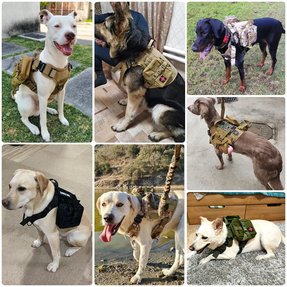 Dog Tactical Molle Pouch Set – Military-Style Utility Bags for Harness & Belt | Training Gear for Large Working Dogs