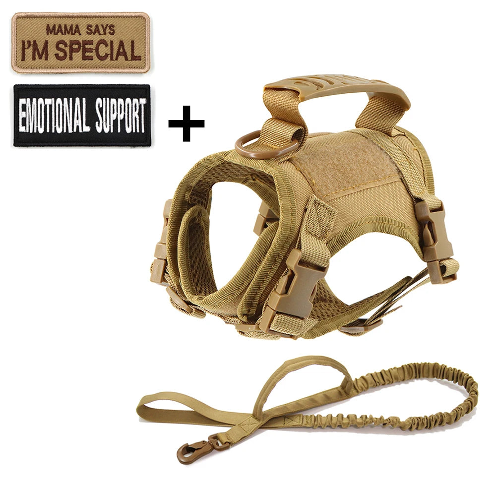 Tactical Cat Harness & Leash Set with Patches – Adjustable Pet Vest with Handle for Walking Large Cats & Small Dogs