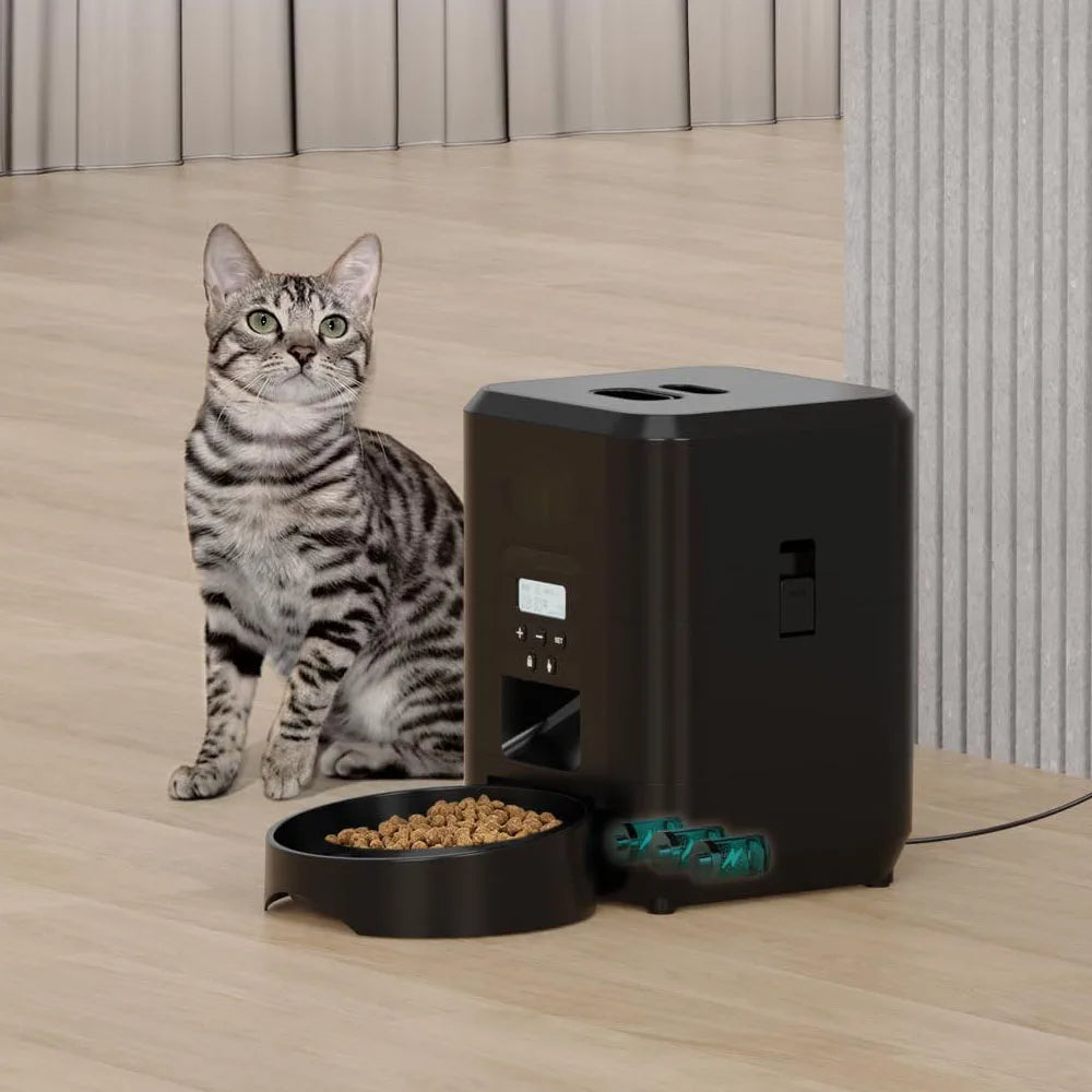 Automatic Smart Pet Feeder - Timed Cat and Dog Food Dispenser with Slow Feeding Bowl