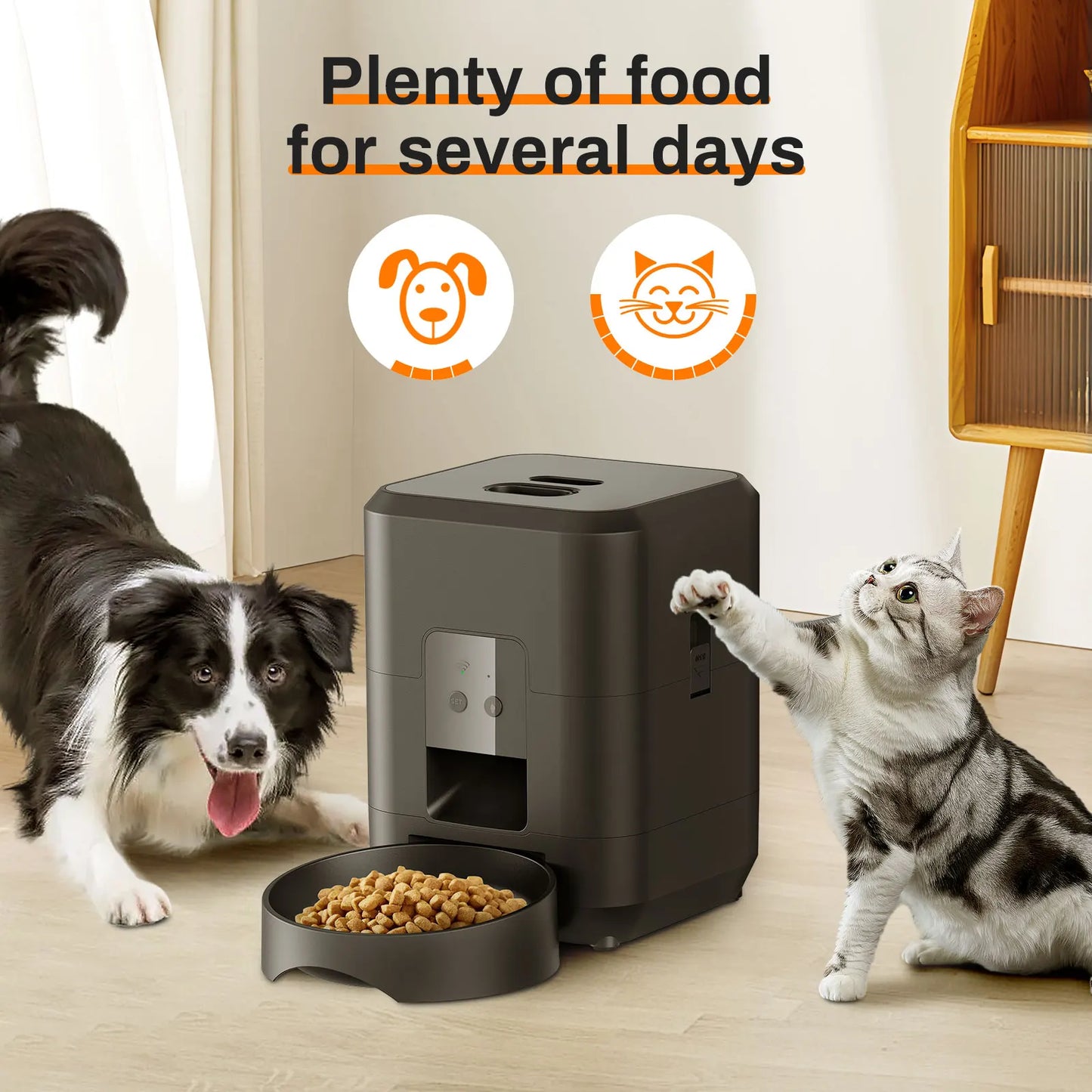 Automatic Smart Pet Feeder - Timed Cat and Dog Food Dispenser with Slow Feeding Bowl