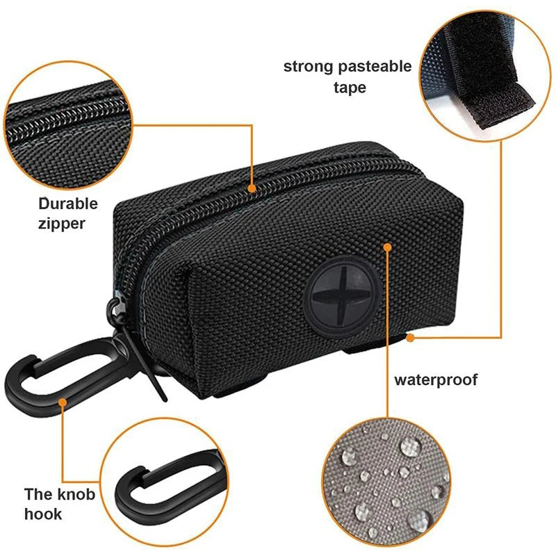 Adjustable Pet Dog Poop Bag Holder - Convenient Leash Attachment for Easy Waste Disposal on the Go!