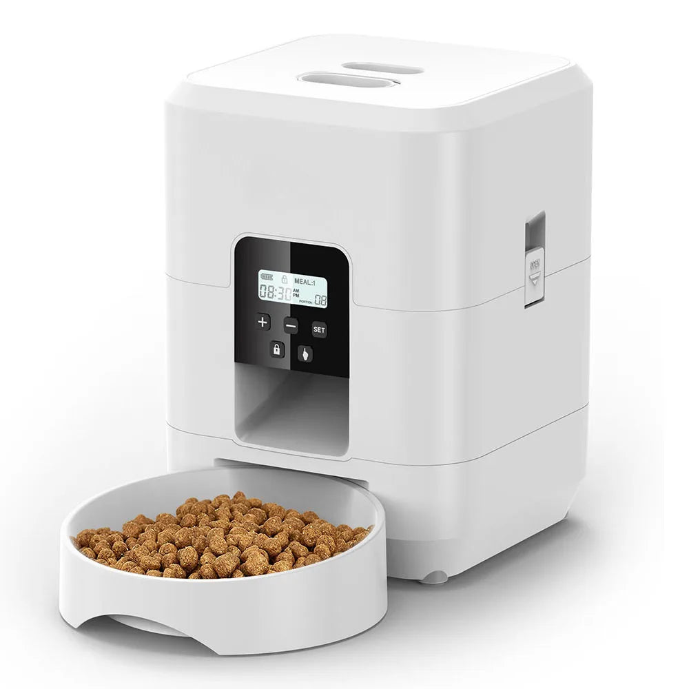 Automatic Smart Pet Feeder - Timed Cat and Dog Food Dispenser with Slow Feeding Bowl