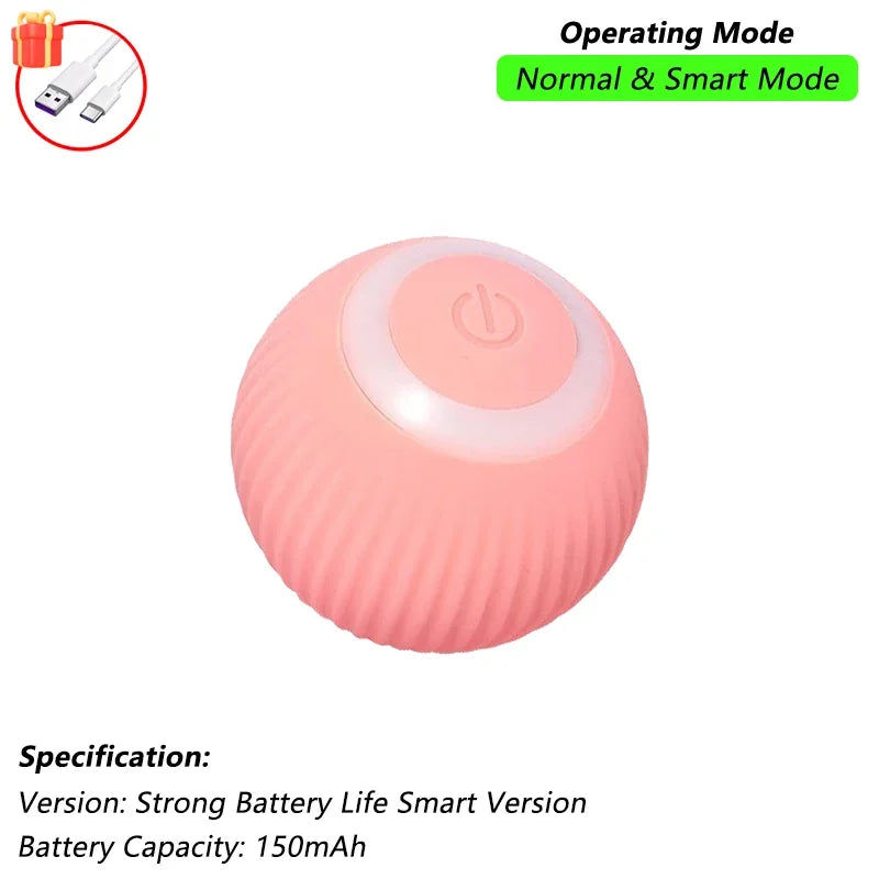 Rechargeable Interactive Cat & Puppy Ball Toy with Rolling Tail - Smart Automatic Pet Playmate