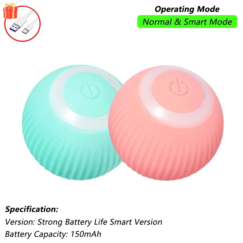 Rechargeable Interactive Cat & Puppy Ball Toy with Rolling Tail - Smart Automatic Pet Playmate