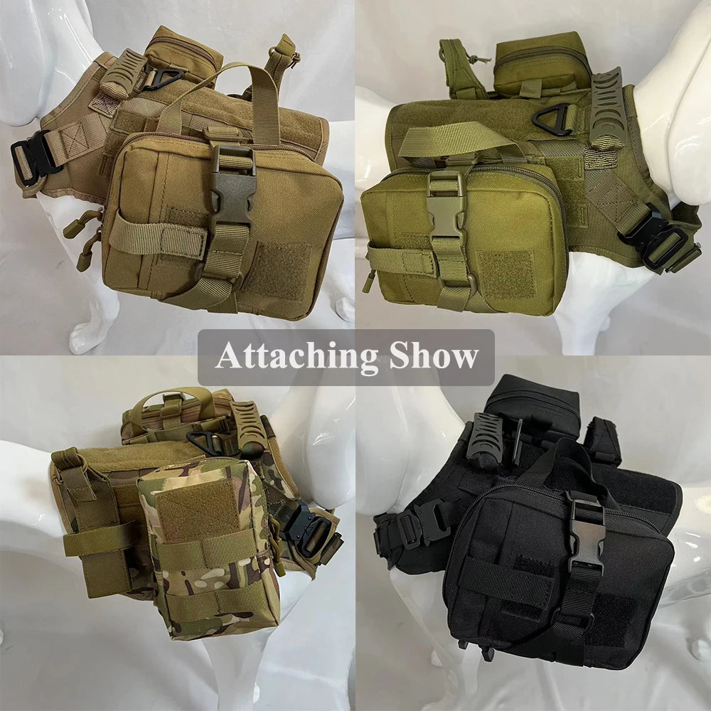 Dog Tactical Molle Pouch Set – Military-Style Utility Bags for Harness & Belt | Training Gear for Large Working Dogs