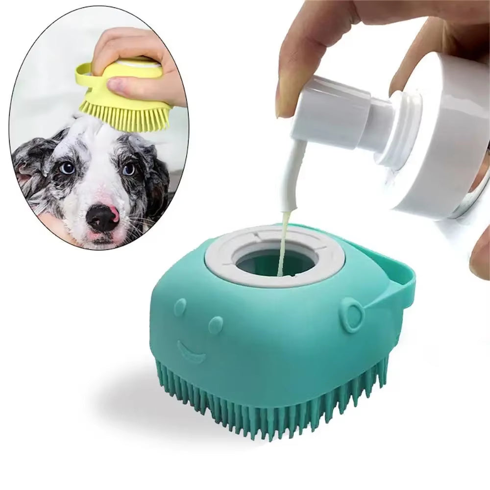 Multifunctional Silicone Bath Massage Brush for Dogs and Cats - Safe and Soft Pet Grooming Tool