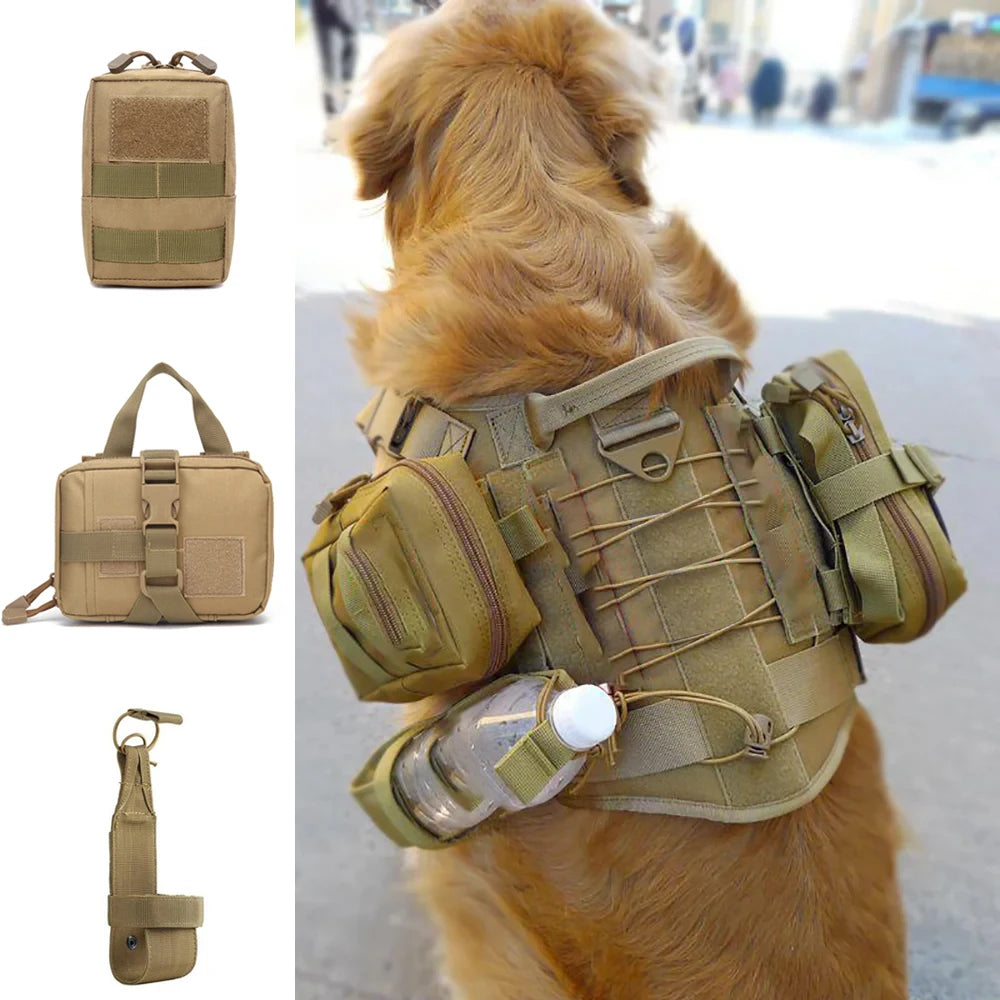 Dog Tactical Molle Pouch Set – Military-Style Utility Bags for Harness & Belt | Training Gear for Large Working Dogs