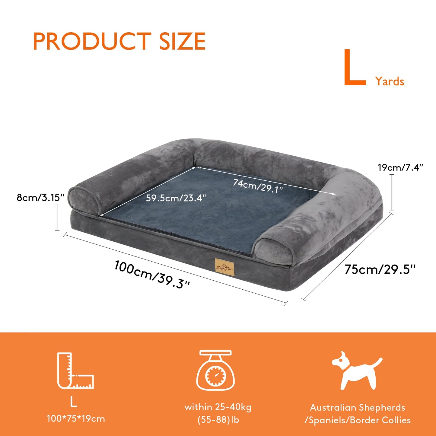 Orthopedic Dog Bed Extra Large – Supportive Pet Mattress with Bolster Sides, Removable Washable Cover & Soft Foam Cushion