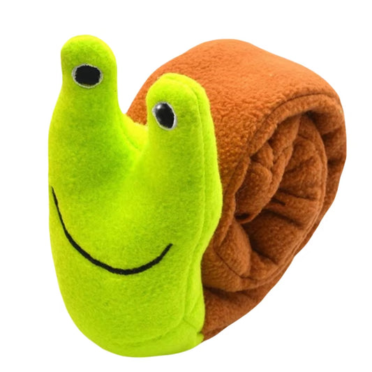 Interactive Dog Puzzle Feeder Toy – Indestructible Plush Squeaky Snail Toy for Puppies & Small Dogs | Food Hiding & Sound Play