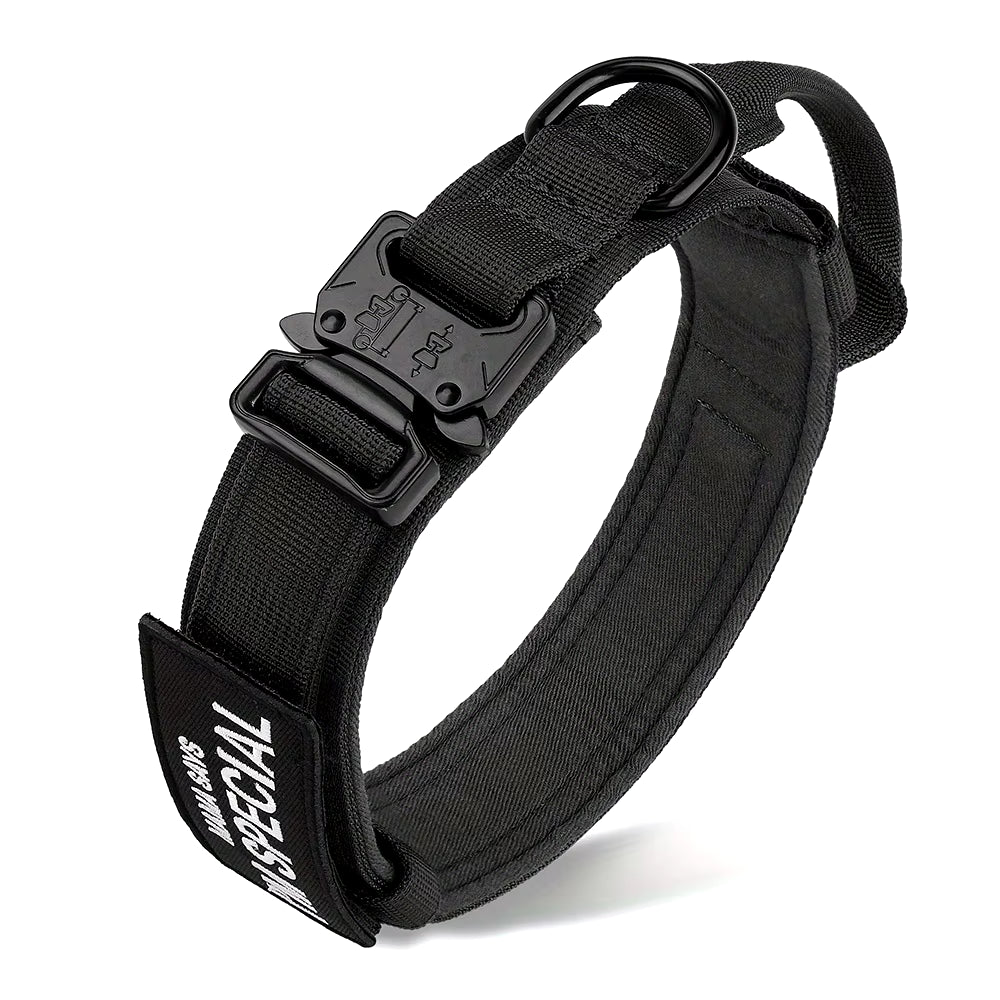Heavy Duty Tactical Dog Collar with Handle – Military-Grade Training Collar for Medium & Large Dogs | Outdoor Walking with Velcro Patch
