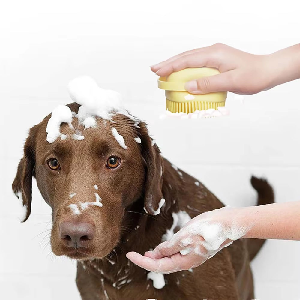 Multifunctional Silicone Bath Massage Brush for Dogs and Cats - Safe and Soft Pet Grooming Tool