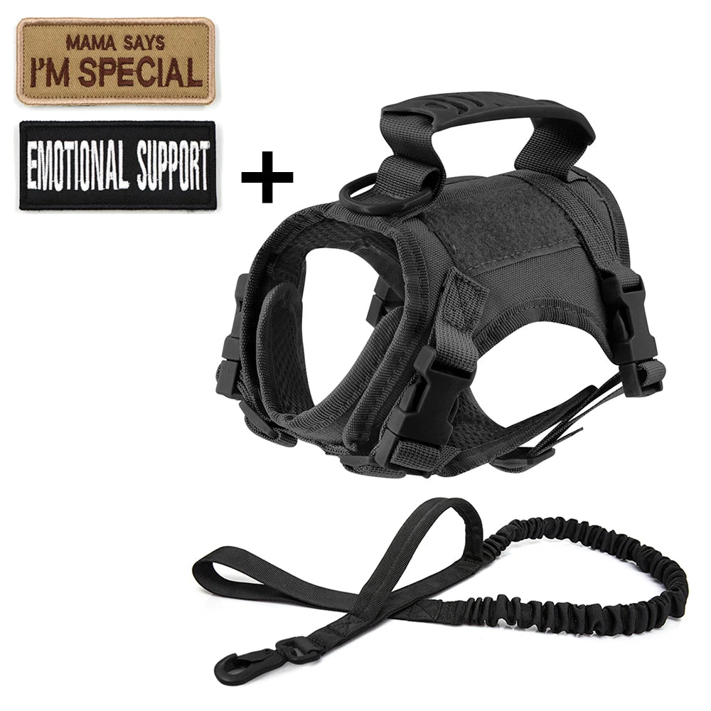 Tactical Cat Harness & Leash Set with Patches – Adjustable Pet Vest with Handle for Walking Large Cats & Small Dogs