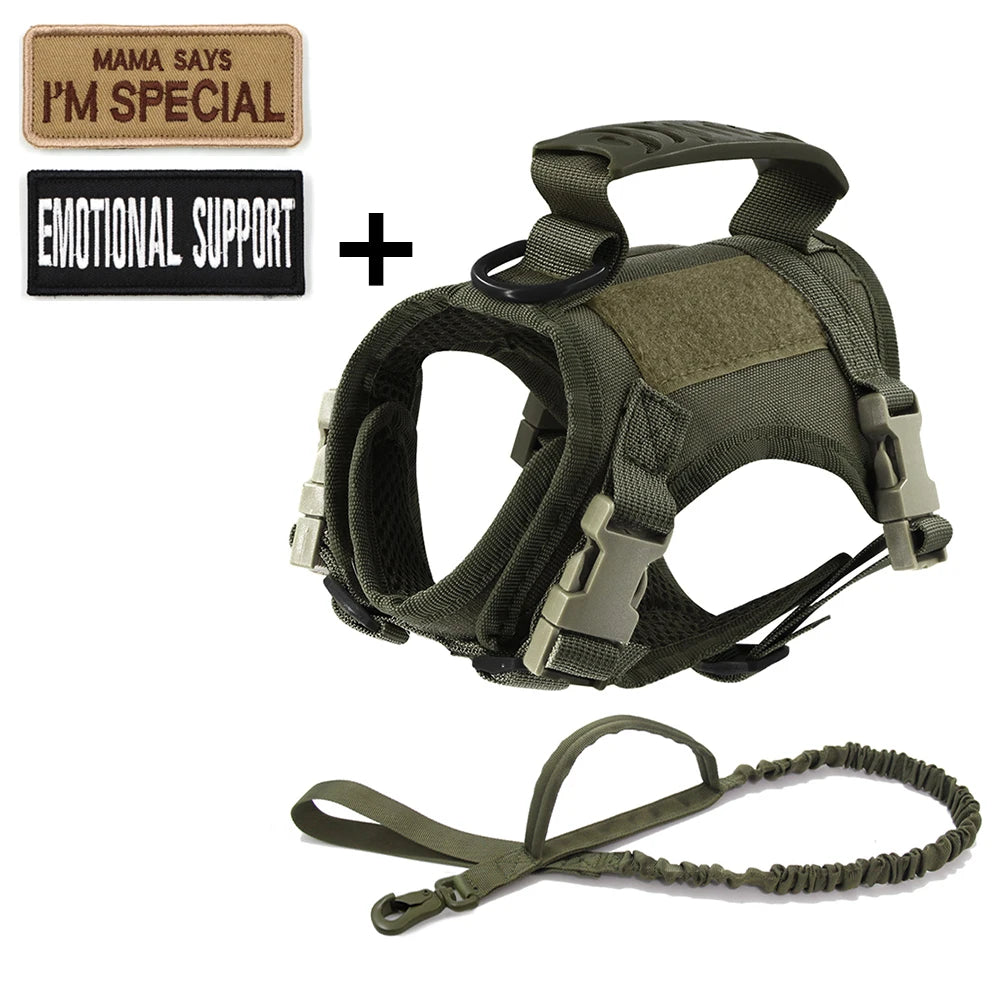 Tactical Cat Harness & Leash Set with Patches – Adjustable Pet Vest with Handle for Walking Large Cats & Small Dogs