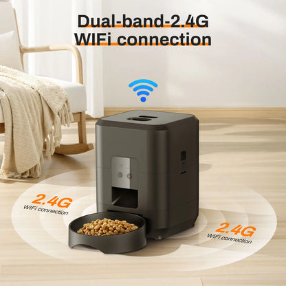 Automatic Smart Pet Feeder - Timed Cat and Dog Food Dispenser with Slow Feeding Bowl