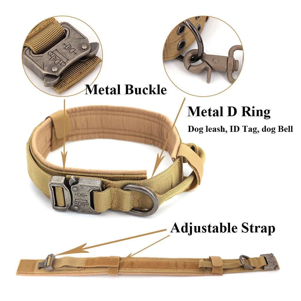 Tactical Dog Harness Set for Medium & Large Dogs – Adjustable Molle Vest with Leash, Collar & Pouches | Durable 1050D Nylon for German Shepherd, Malinois