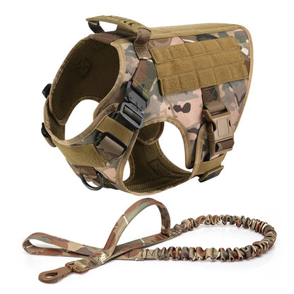 Tactical Dog Harness Set for Medium & Large Dogs – Adjustable Molle Vest with Leash, Collar & Pouches | Durable 1050D Nylon for German Shepherd, Malinois