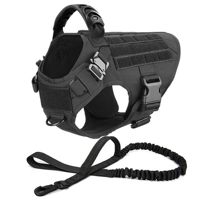 Tactical Dog Harness Set for Medium & Large Dogs – Adjustable Molle Vest with Leash, Collar & Pouches | Durable 1050D Nylon for German Shepherd, Malinois