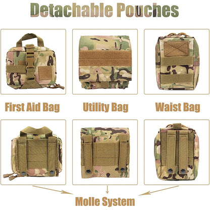 Camouflage Tactical Dog Harness & Leash Set – No-Pull Training Vest for German Shepherd, Malinois & Large Dogs | Adjustable & Durable