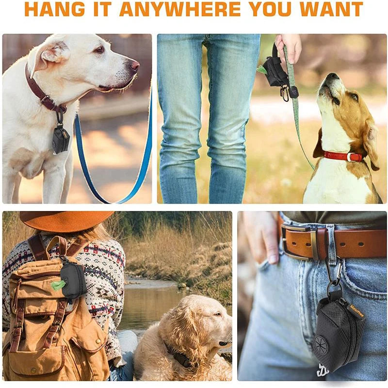 Adjustable Pet Dog Poop Bag Holder - Convenient Leash Attachment for Easy Waste Disposal on the Go!