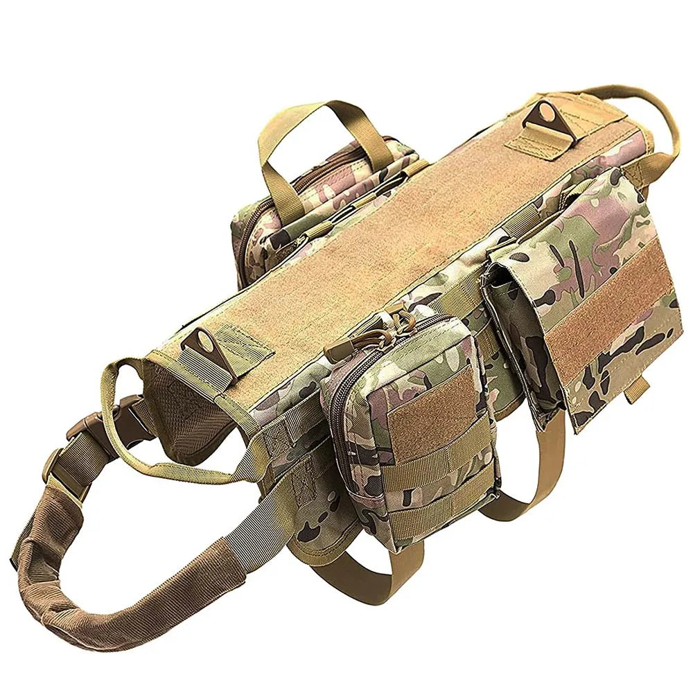 Camouflage Tactical Dog Harness & Leash Set – No-Pull Training Vest for German Shepherd, Malinois & Large Dogs | Adjustable & Durable