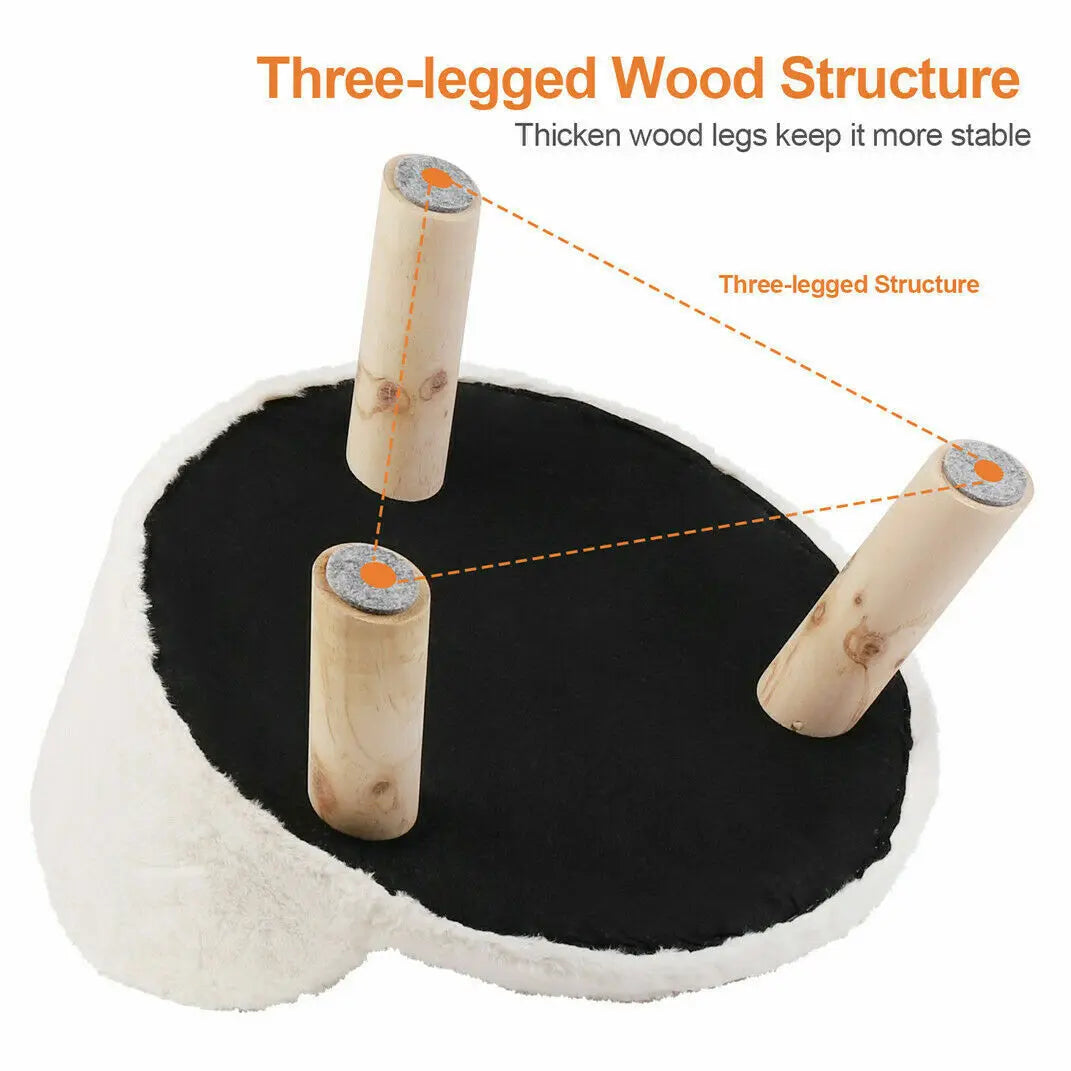 Luxury Plush Cat & Dog Bed with Cushion – Small Pet Nesting Chair with Wooden Legs | Washable, Soft & Stylish Couch for Cats & Puppies