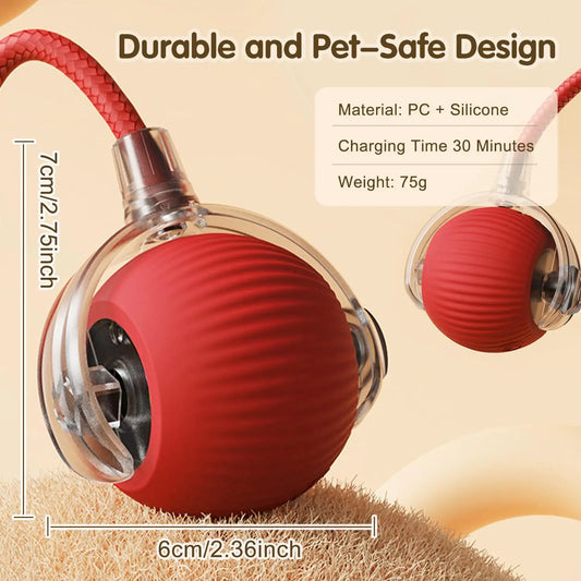 Rechargeable Interactive Cat & Puppy Ball Toy with Rolling Tail - Smart Automatic Pet Playmate