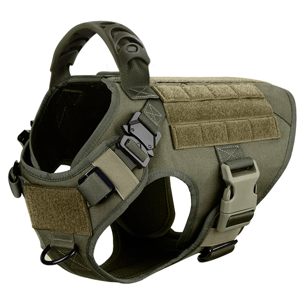 Tactical Dog Harness Set for Medium & Large Dogs – Adjustable Molle Vest with Leash, Collar & Pouches | Durable 1050D Nylon for German Shepherd, Malinois