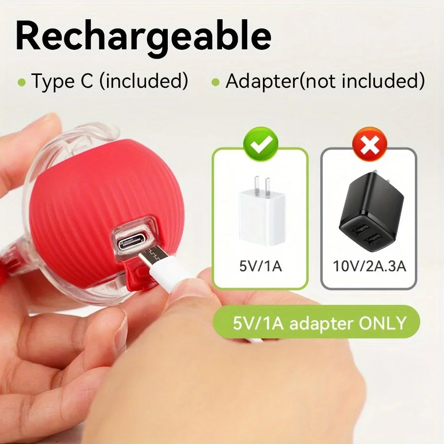 Rechargeable Interactive Cat & Puppy Ball Toy with Rolling Tail - Smart Automatic Pet Playmate