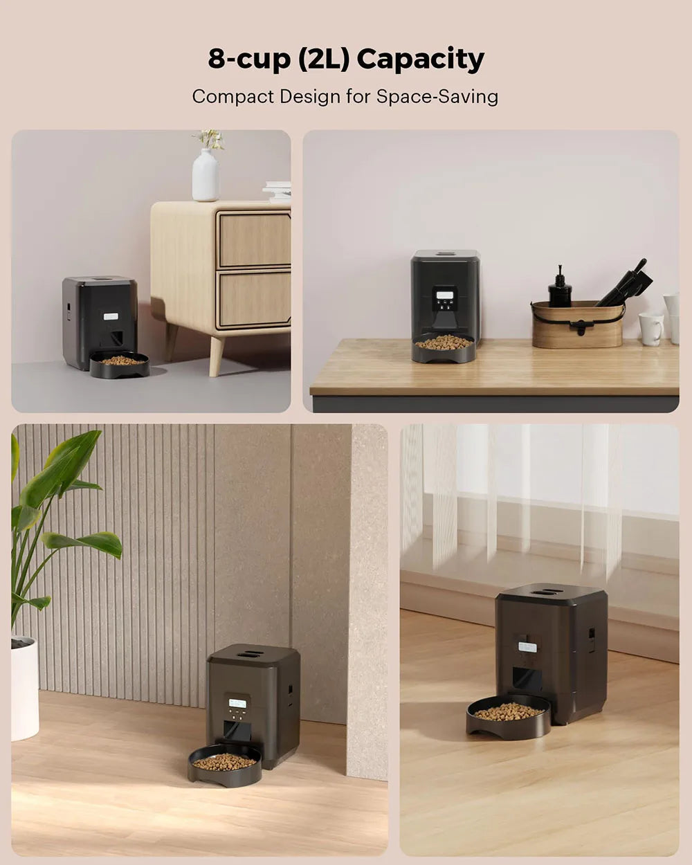 Automatic Smart Pet Feeder - Timed Cat and Dog Food Dispenser with Slow Feeding Bowl