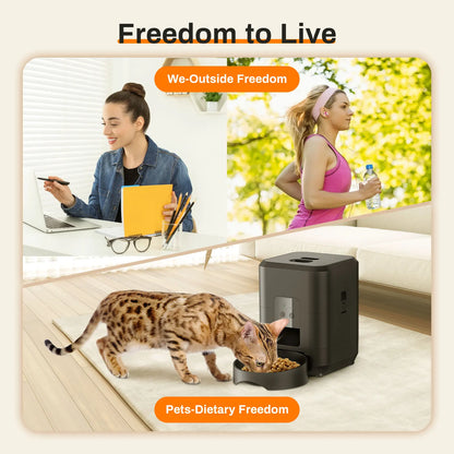 Automatic Smart Pet Feeder - Timed Cat and Dog Food Dispenser with Slow Feeding Bowl