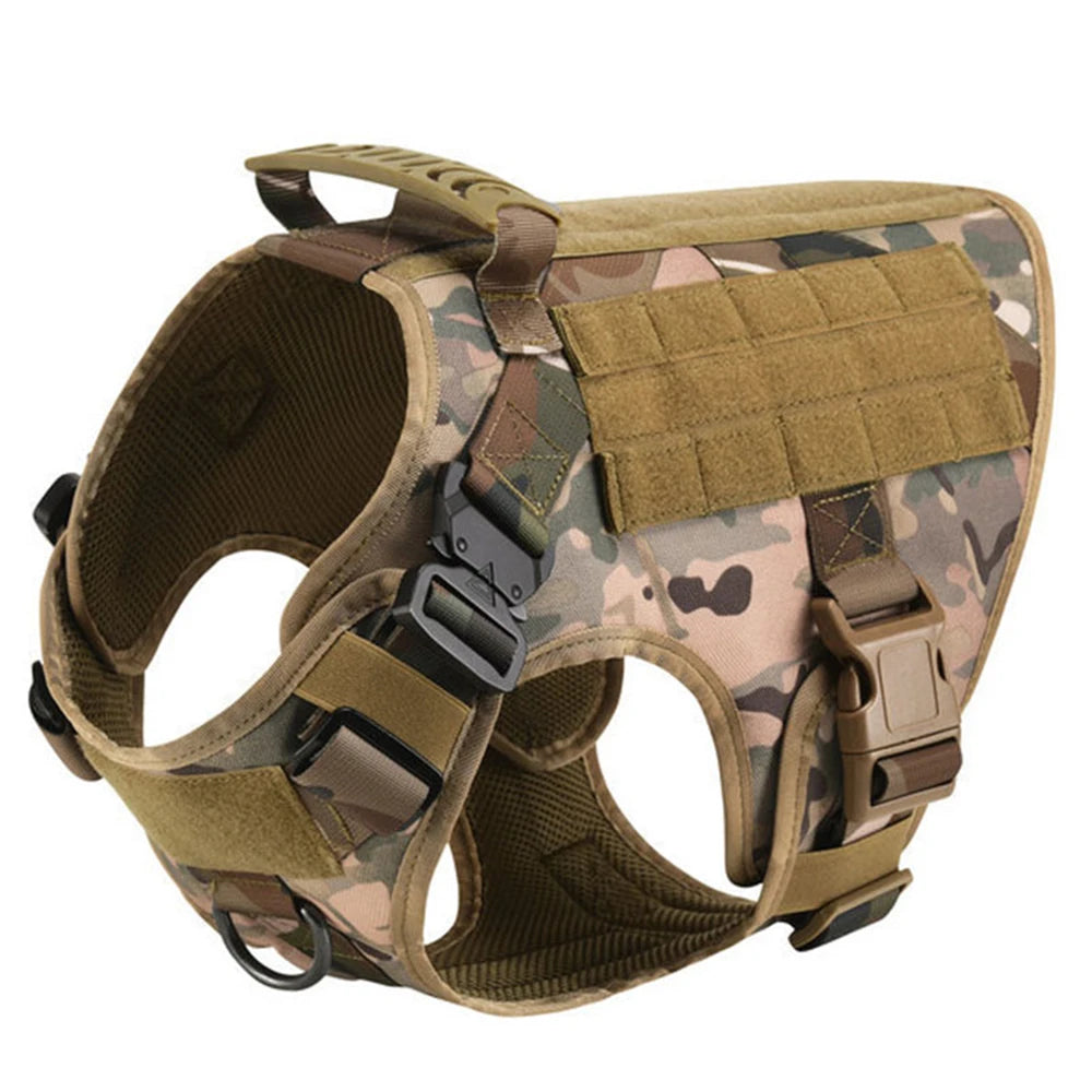 Tactical Dog Harness Set for Medium & Large Dogs – Adjustable Molle Vest with Leash, Collar & Pouches | Durable 1050D Nylon for German Shepherd, Malinois