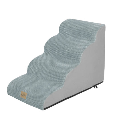 Extra Wide Dog Stairs Ramp for Beds & Couches – Non-Slip Pet Steps with Waterproof Cover | 3, 4, 5 Step Options for Small & Senior Dogs