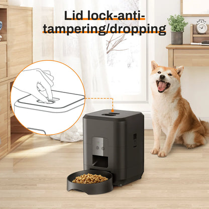 Automatic Smart Pet Feeder - Timed Cat and Dog Food Dispenser with Slow Feeding Bowl