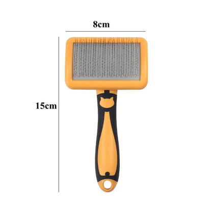 Stainless Steel Dog & Cat Grooming Brush – Hair Remover, Massage Comb & Deshedding Tool with Soft Anti-Slip Handle