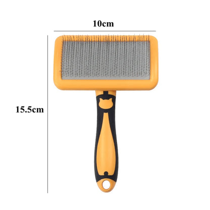 Stainless Steel Dog & Cat Grooming Brush – Hair Remover, Massage Comb & Deshedding Tool with Soft Anti-Slip Handle