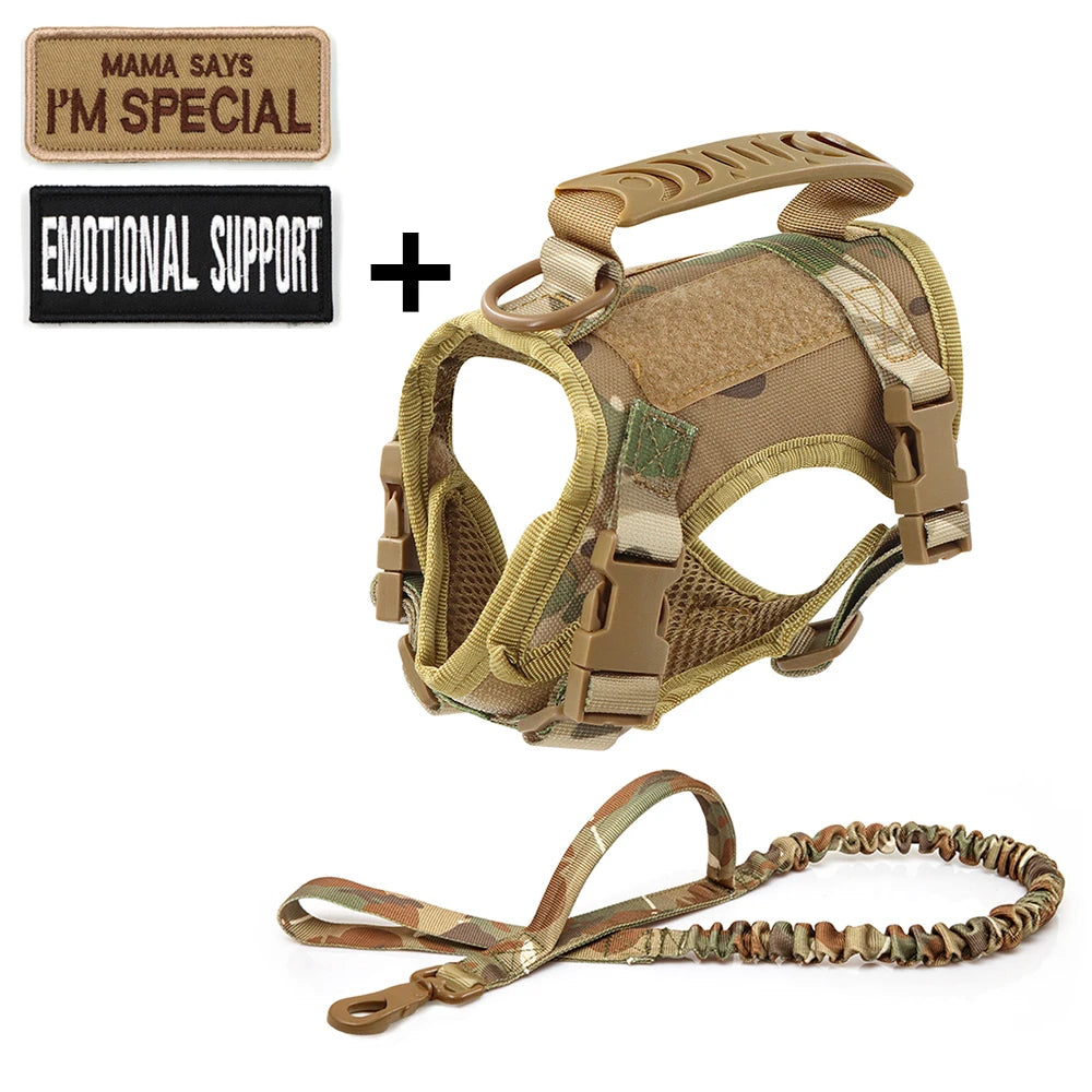 Tactical Cat Harness & Leash Set with Patches – Adjustable Pet Vest with Handle for Walking Large Cats & Small Dogs